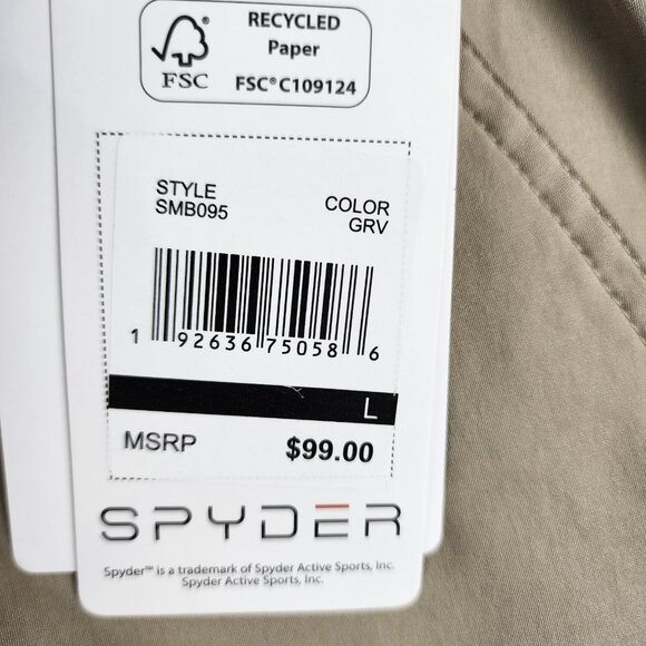 Spyder Pants Mens Large Tan Hydroweb Tapered Leg Joggers (34x28) NWT - Picture 10 of 10